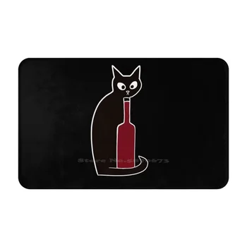 Bor Óra | Imádom a Macskákat, Valamint a Bor 3D Puha, Csúszásmentes Szőnyeg Szőnyeg Szőnyeg Láb Pad Piros bor a Bor O Imádom a Macskákat, Bor, Fekete Macska, Művészet